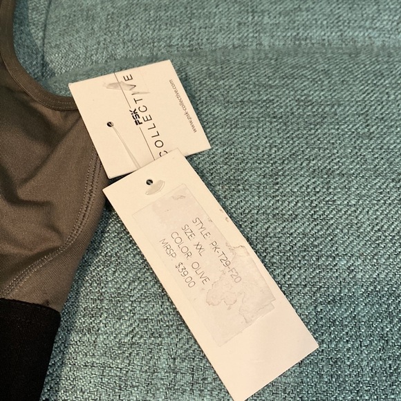 NWT PSK Collective Olive Polyester Spandex Solid Medium Impact Sports Bra - Picture 4 of 7